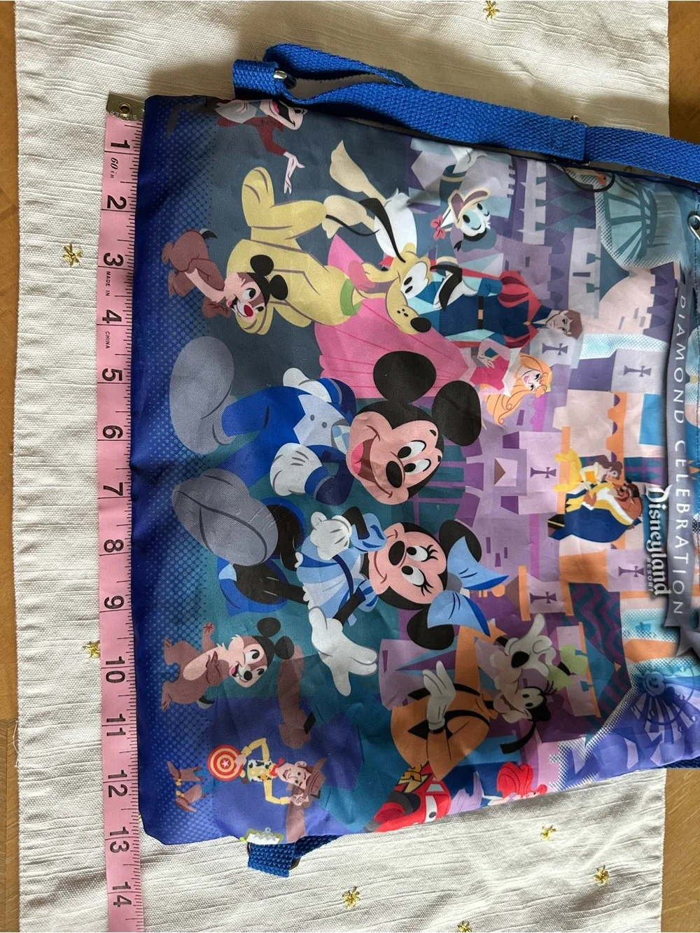 Disney Multicolor Mickey & Friends Drawstring Backpack Diamond Celebration.